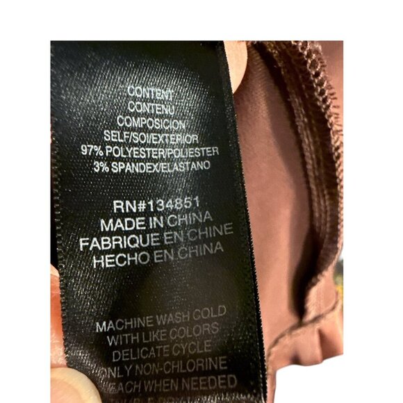 Wayf Womens Espresso V Neck Satin Tie-Front Blouse Size XS, Pre-Owned EUC - Picture 6 of 6